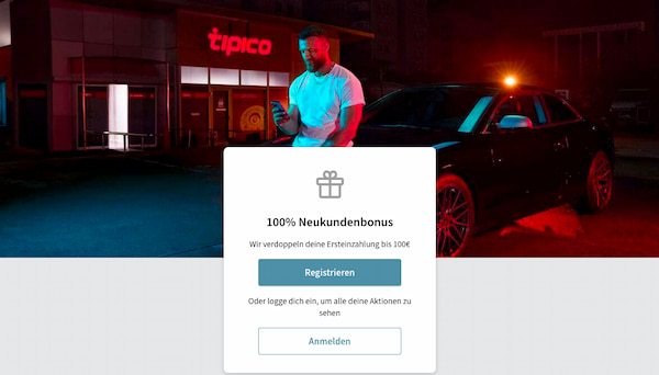 Persönliche Aktionsseite für Tipico User