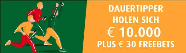 10.000€ in Cash und 30€ in Freiwetten warten auf dich beim tipp3 Marathon