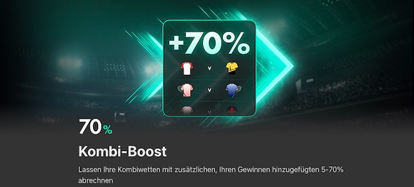 Bis zu 70% mehr Gewinne mit dem Bet365 Kombi-Boost