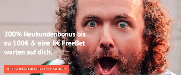 Hol dir den exklusiven ODDSET Bonus - 200% bis 100€ + 8€ Freiwette!