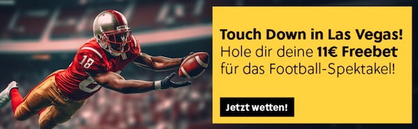 11€ Freebet von Interwetten zum Super Bowl LVIII!