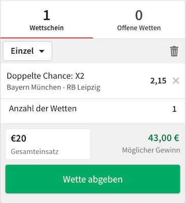 sportwetten-bonus.pro Wett Tipp zu Bayern München vs. Leipzig