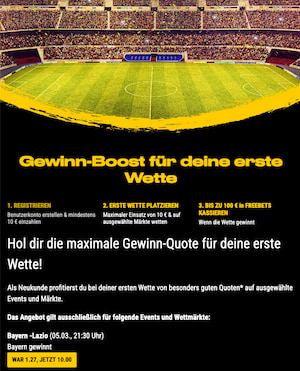 Bayern-Lazio: Quote 10.0 auf den FCB bei Bwin