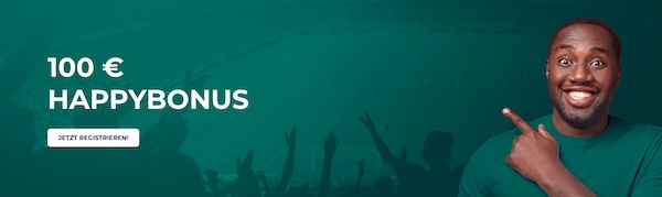 150% bis 100€ Bonus von Happybet