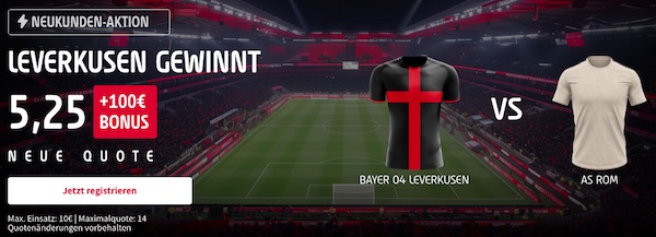 250% bessere Quoten von Tipico zu Bayer Leverkusen - As Roma