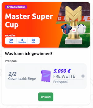 5000€ Freebet Preispool beim Betano Masters zum Supercup