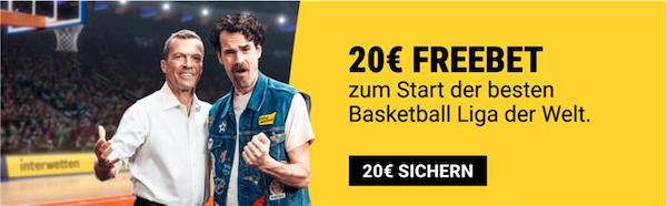 Bei Interwetten anmelden und 20€ Freebet zum NBA Auftakt kassieren!